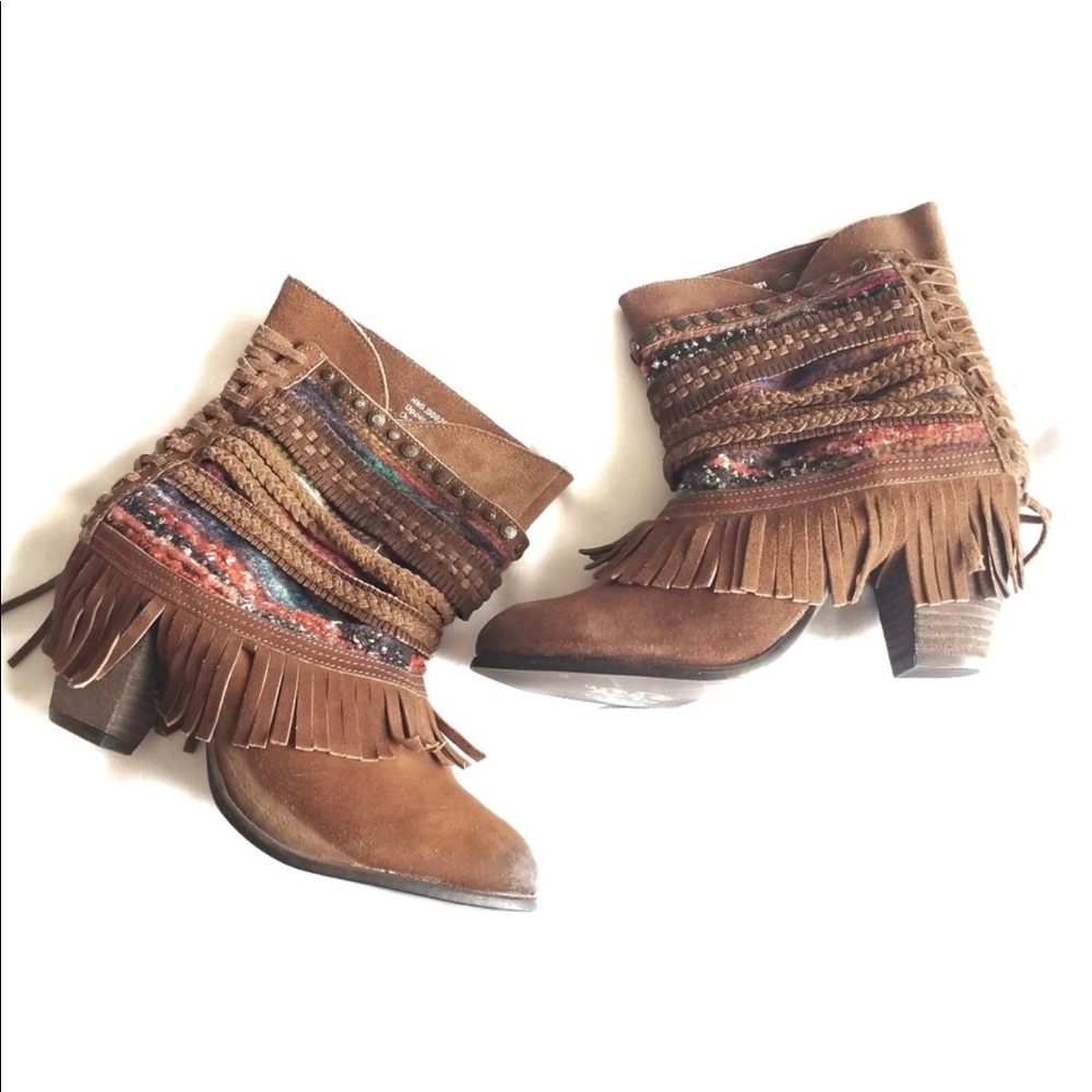 NEW Naughty Monkey Poncho Fringe Boots
